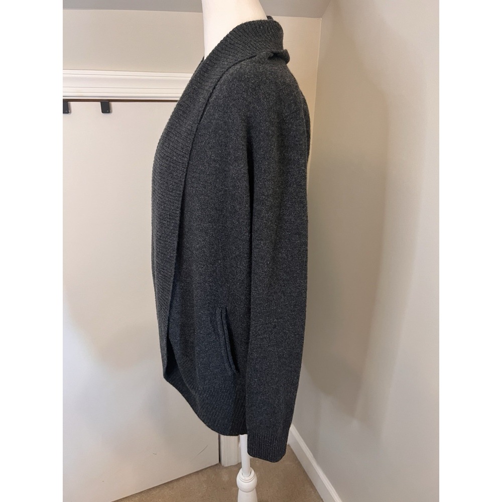 Quince Mongolian Cashmere Open Cardigan Sweater Womens Small Dark Grey - Logo - Picture 3 of 8